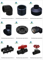 PE Csőszerelés HDPE szelepek Építési foglalat Csőcsatlakozó sapka Csővezeték szerelvény